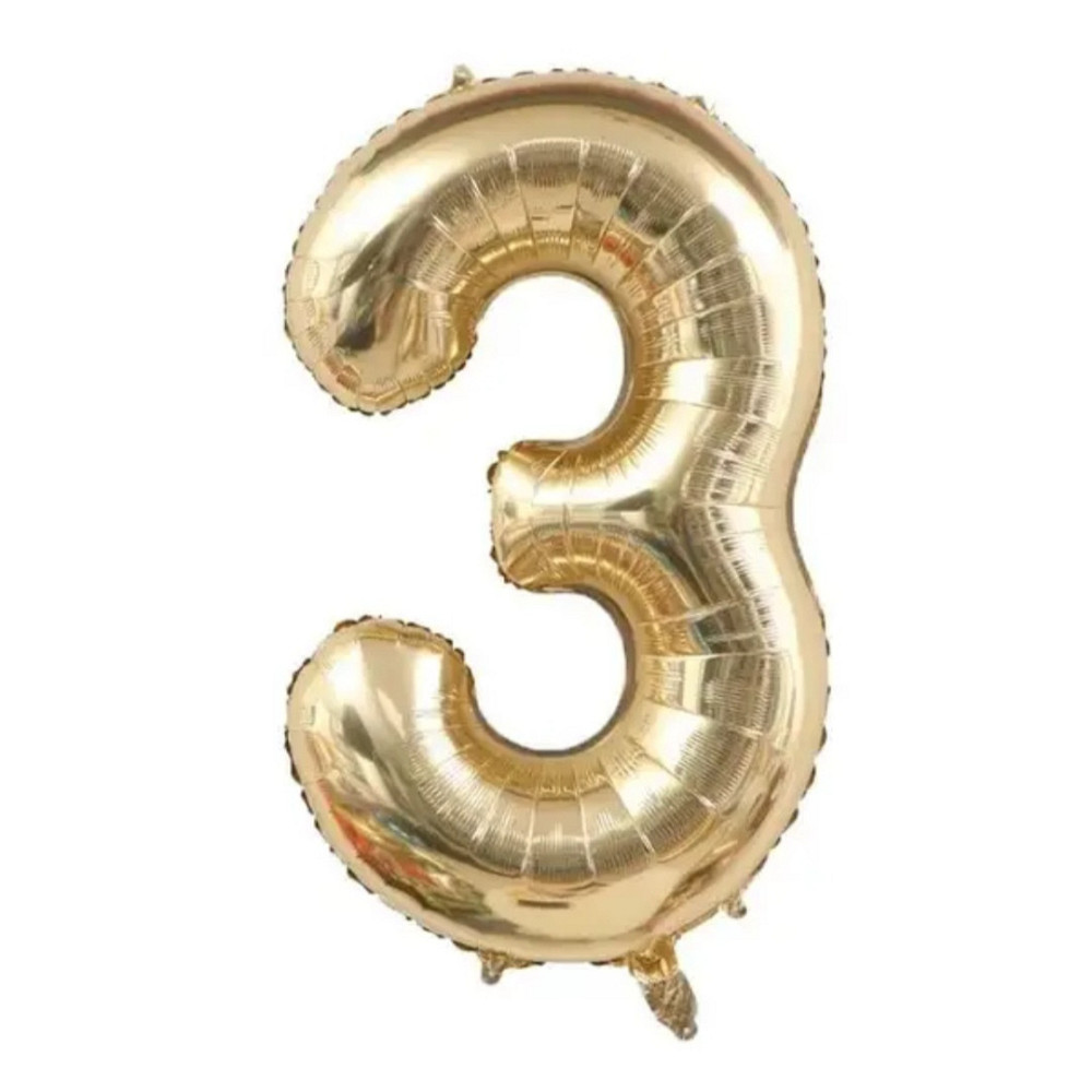 Цифра фольгированная 3 белое золото 80см Киев - изображение 1