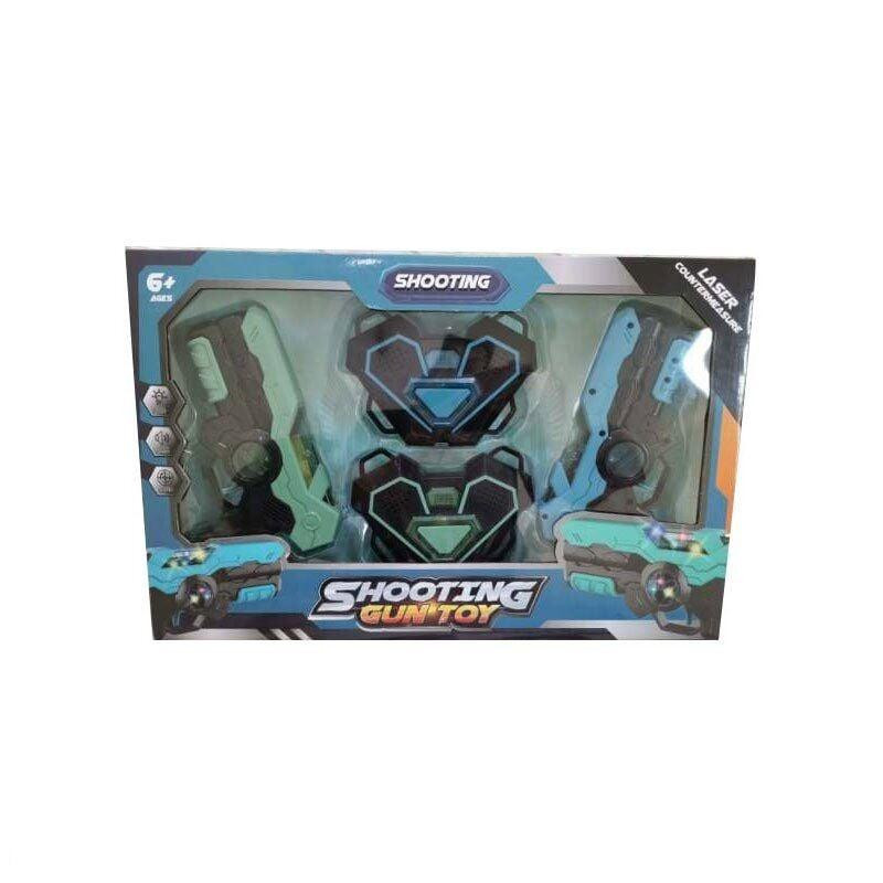 Набір пістолетів з мішенню 2 бластера 2 мішені підсвічування вібрація звук ремені (CH 206) Чернігів - фото 1