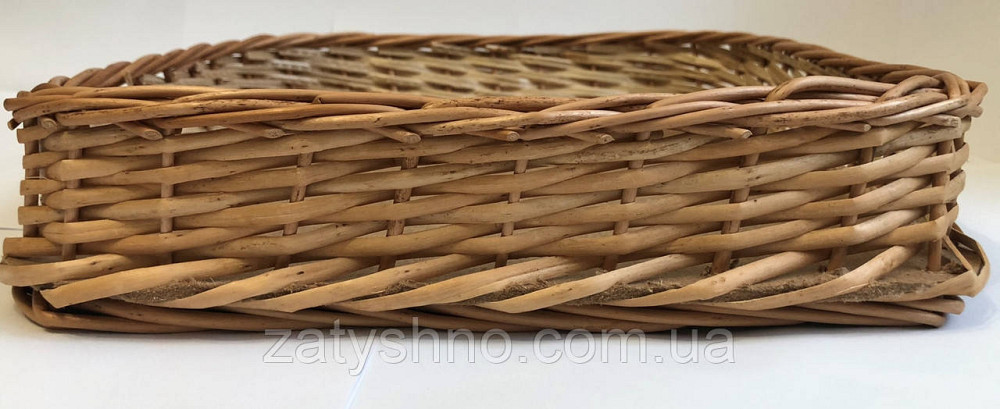 Лоток плетений із лози 30*30*7 Київ - фото 2