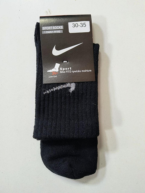 Дитячі високі шкарпетки білі бавовна в наборі по 3 штук Nike. Розмір 30-35 Київ - фото 6