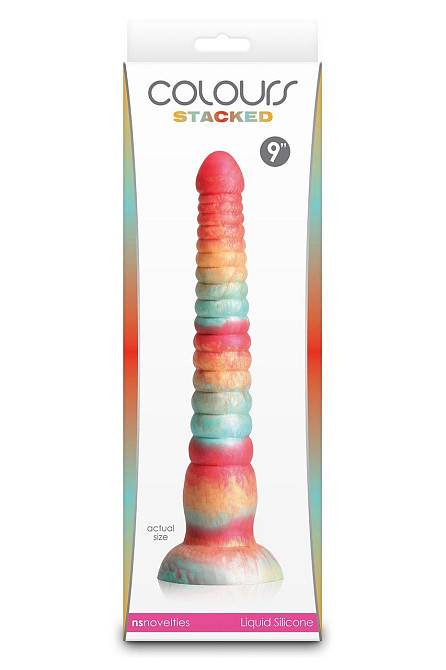 Фалоімітатор рельєфний NS Novelties Colours на присосці, різнокольоровий, 23 см Sex Aura Київ - фото 3