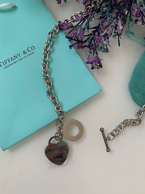 Сердце подвеска цепь на шею Тиффани Tiffany / мешочек Тиффани Одесса - изображение 2