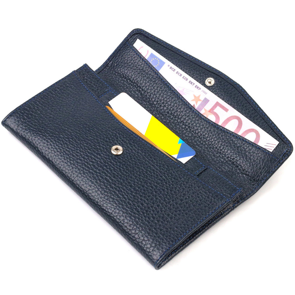 Зручне жіноче портмоне з натуральної шкіри флотар CANPELLINI 21702 Синє Київ - фото 6