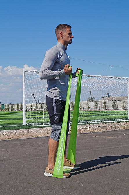 Стрічка-еспандер для фітнесу та реабілітації PowerPlay 4112 0.5мм MediBand Medium Зелена (9кг) Кам'янське - фото 8