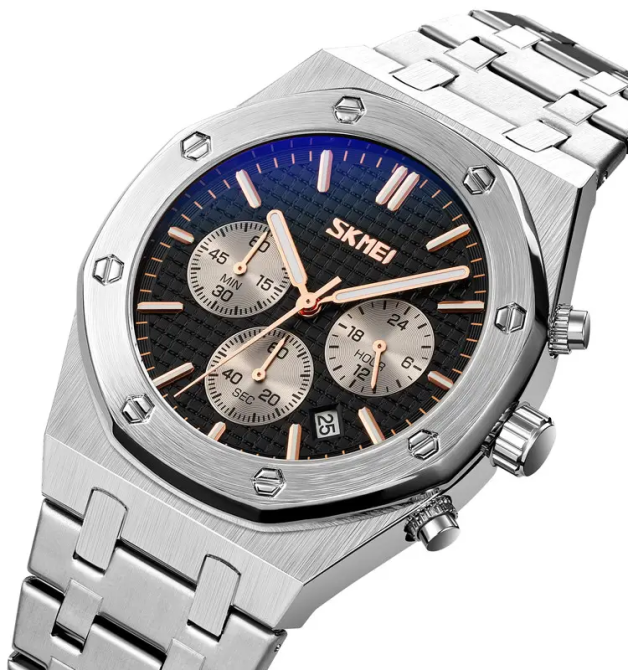 Мужские наручные классические часы Skmei 9296 (Серебристые) Винница - изображение 3