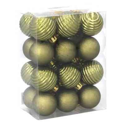 Ялинкова іграшка Chomik пластикові кульки компл. 24 шт, 3см, оливкові (5900779877153_2) Вінниця