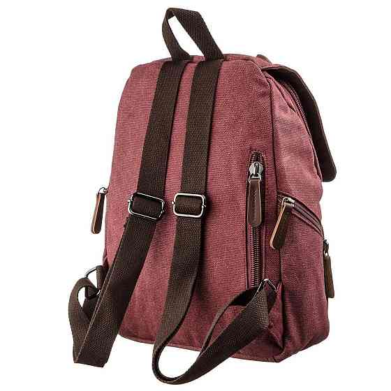Компактний жіночий текстильний рюкзак Vintage 20195 Малиновий Київ