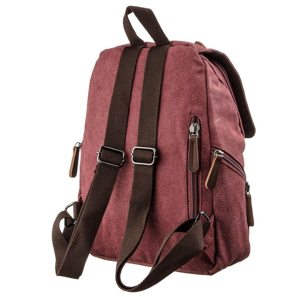 Компактний жіночий текстильний рюкзак Vintage 20195 Малиновий Київ - фото 3
