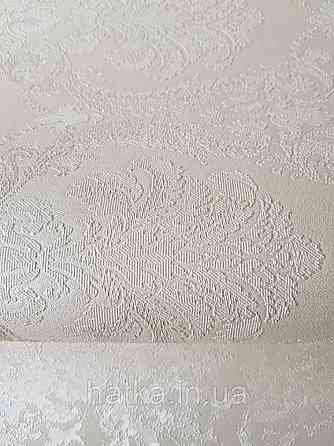 Шпалери вінілові на паперовій основі Sirpi Italian Silk 7 вензелі дамаски під гобелен молочні сріблясті Київ