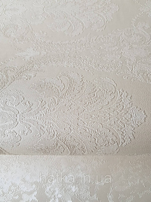 Шпалери вінілові на паперовій основі Sirpi Italian Silk 7 вензелі дамаски під гобелен молочні сріблясті Київ - фото 2