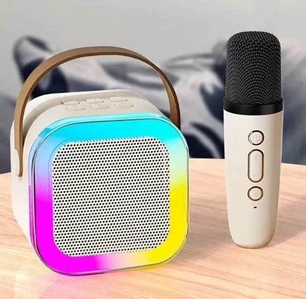 Бездротове караоке для дітей та дорослих караоке мікрофон K12 з колонкою та підсвічуванням Одеса - фото 1