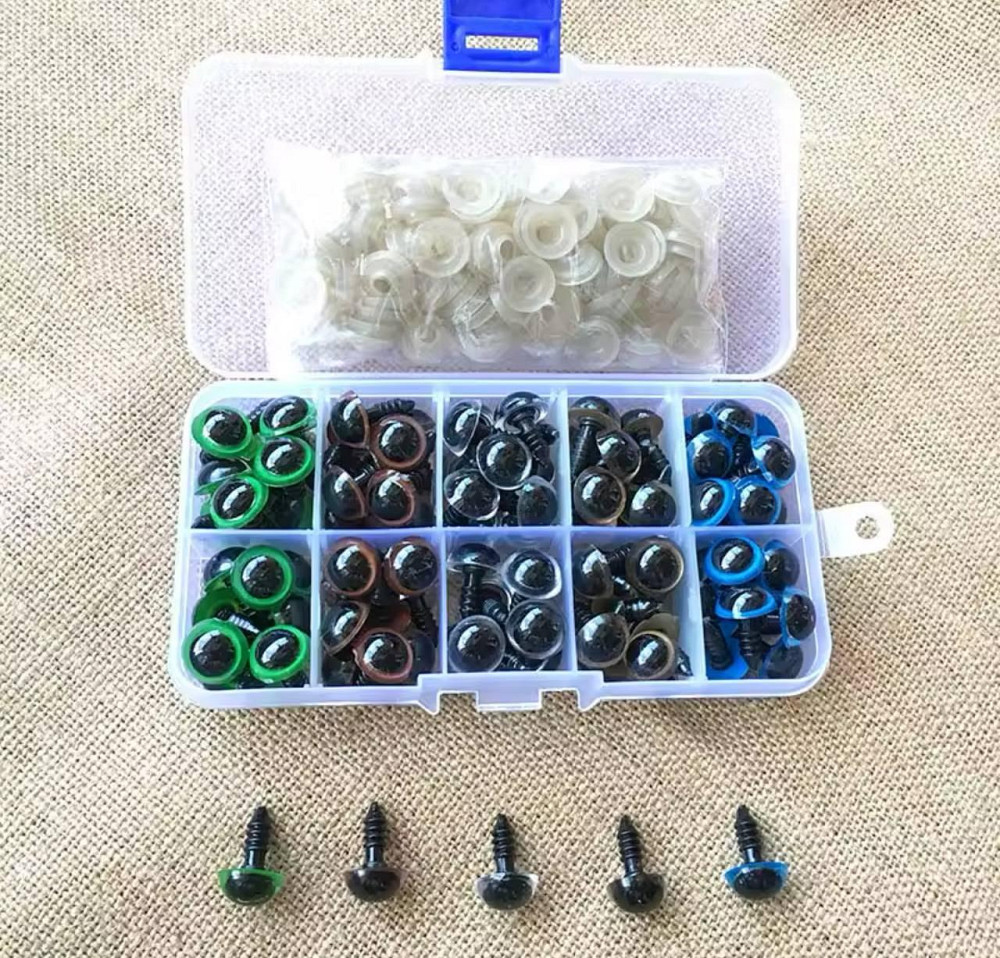 Набор глаз для игрушек 8мм 5 цветов винтовые с фиксатором 100шт. Киев - изображение 2