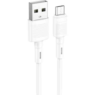 Дата кабель USB 2.0 AM to Micro 5P 1.0m 2.4A PVC X83 white HOCO (6931474770899) Вінниця