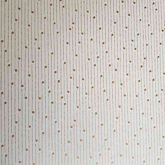 Шпалери вінілові на флізелін Caselio The Place to bed 0.53х10 м смуги точки золотисті на білому 3д Київ