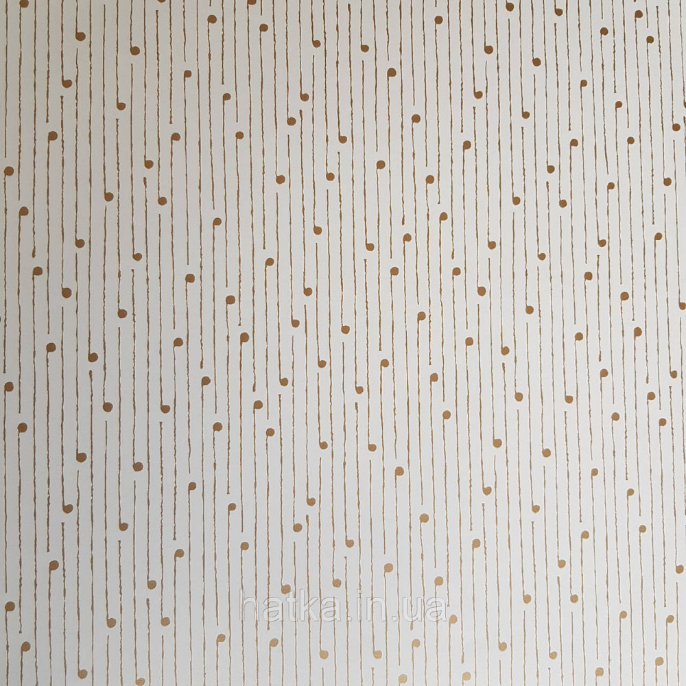 Шпалери вінілові на флізелін Caselio The Place to bed 0.53х10 м смуги точки золотисті на білому 3д Київ - фото 3