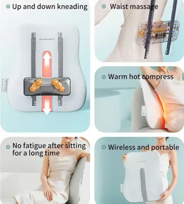 Масажна подушка для спини та попереку Benbo R16-lux (роликовий масаж, підігрів) Київ - фото 9