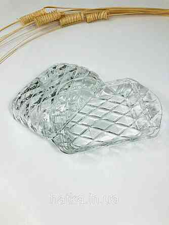 Маслянка скляна прозора "Монарх" довжина 17*10,5*9 см товсте скло Київ