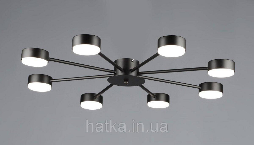 Люстра стельова на 8 плафонів VALESO N6710/8, патрон GX53, Чорний Київ - фото 1