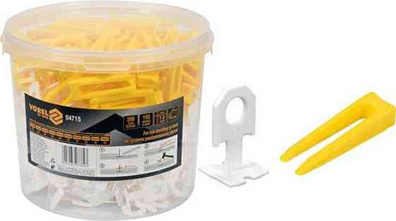 Кліпси і клини для викладання керамічної плитки VOREL : 1 мм, t≤ 14 мм. 300 + 100 шт. [1/108] Одеса