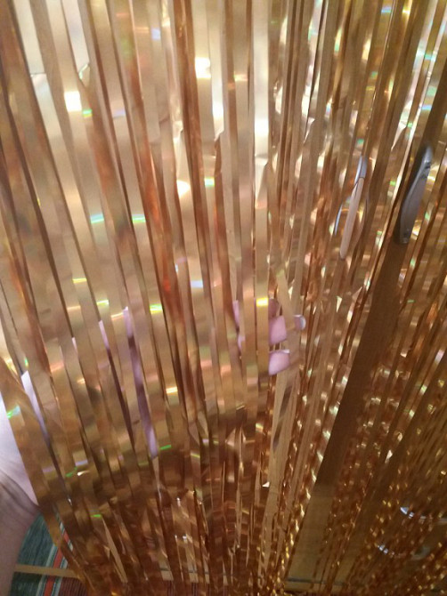 Дождик фотозона с голограммой новогодний 2 м на 1 м золотистый Киев - изображение 4