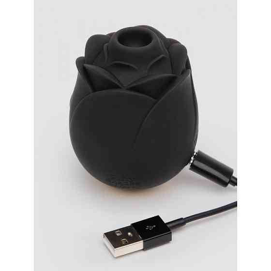 Клиторальный стимулятор в форме розы Fifty Shades of Grey Rose Clitoral Suction черного цвета Sex Aura Киев