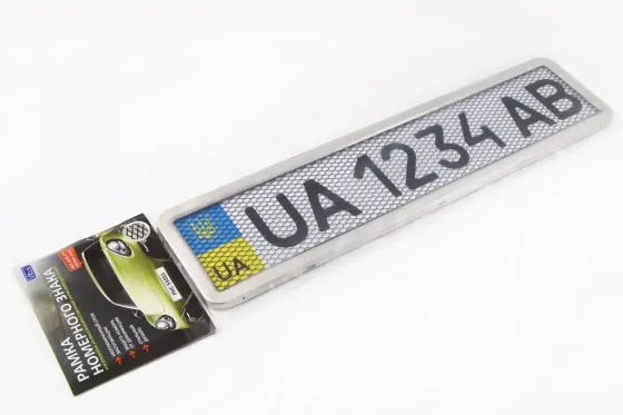 Рамка под номер нерж. хром. Vitol с сеткой Винница