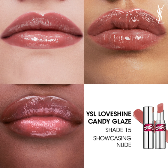 Помада для губ Yves Saint Laurent Rouge Volupte Candy Glaze 15 Showcasing Nude Слов'янськ