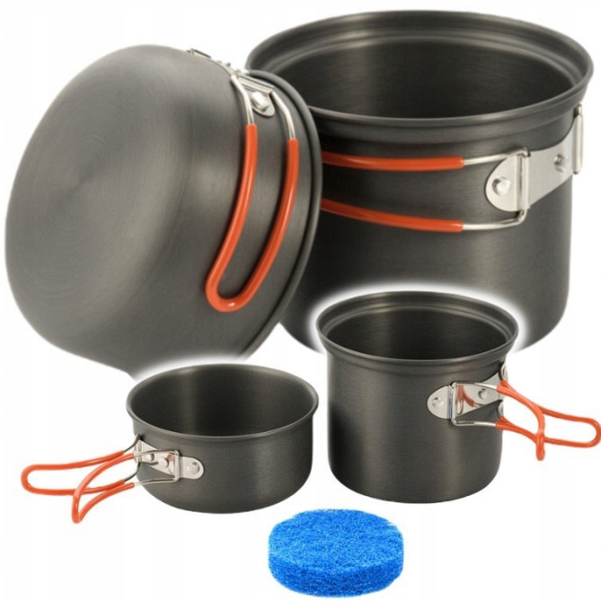Туристичний Набір Посуду з 2 частин з чохлом M-Tac (MTC-DM-CP1) Алюміній Нововолинськ - фото 1