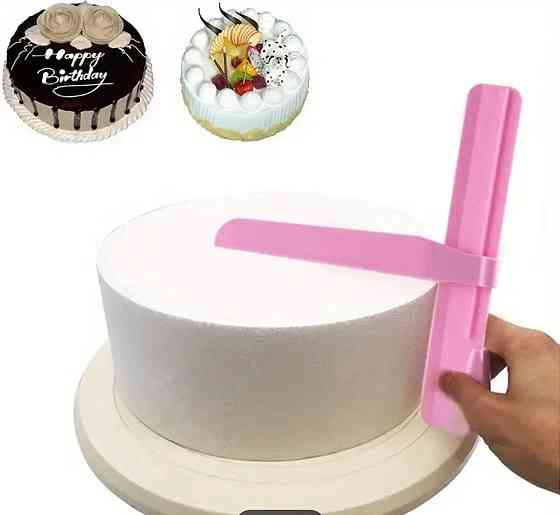 Кондитерський скребок регульований для вирівнювання торта 23 см рожевий Київ