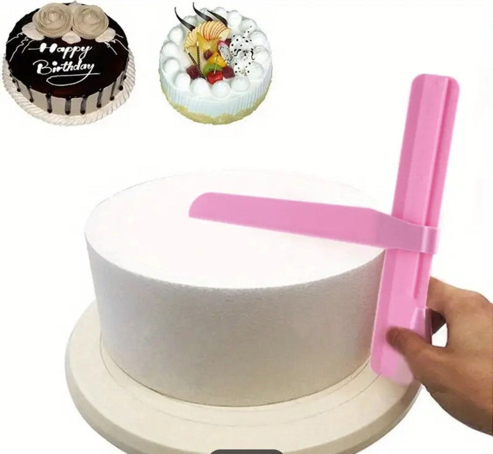 Кондитерський скребок регульований для вирівнювання торта 23 см рожевий Київ - фото 2