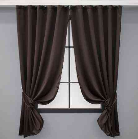 Комплект коротких штор VR-Textil Блэкаут Midnight № 1678ш Венге 140х170 см 2 шт (35-0325) Киев