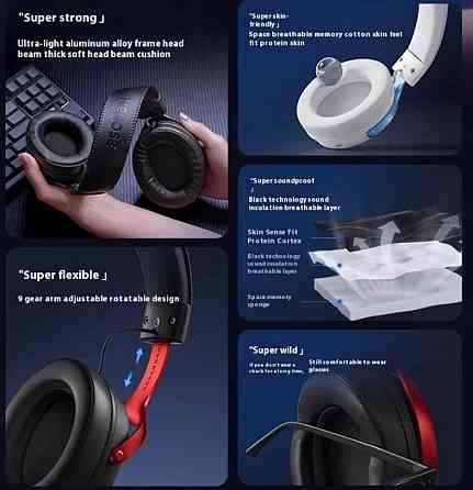 MCHOSE V9 Pro‼️В НАЯВНОСТІ‼️Steel Black беспроводные игровые наушники. Харьков