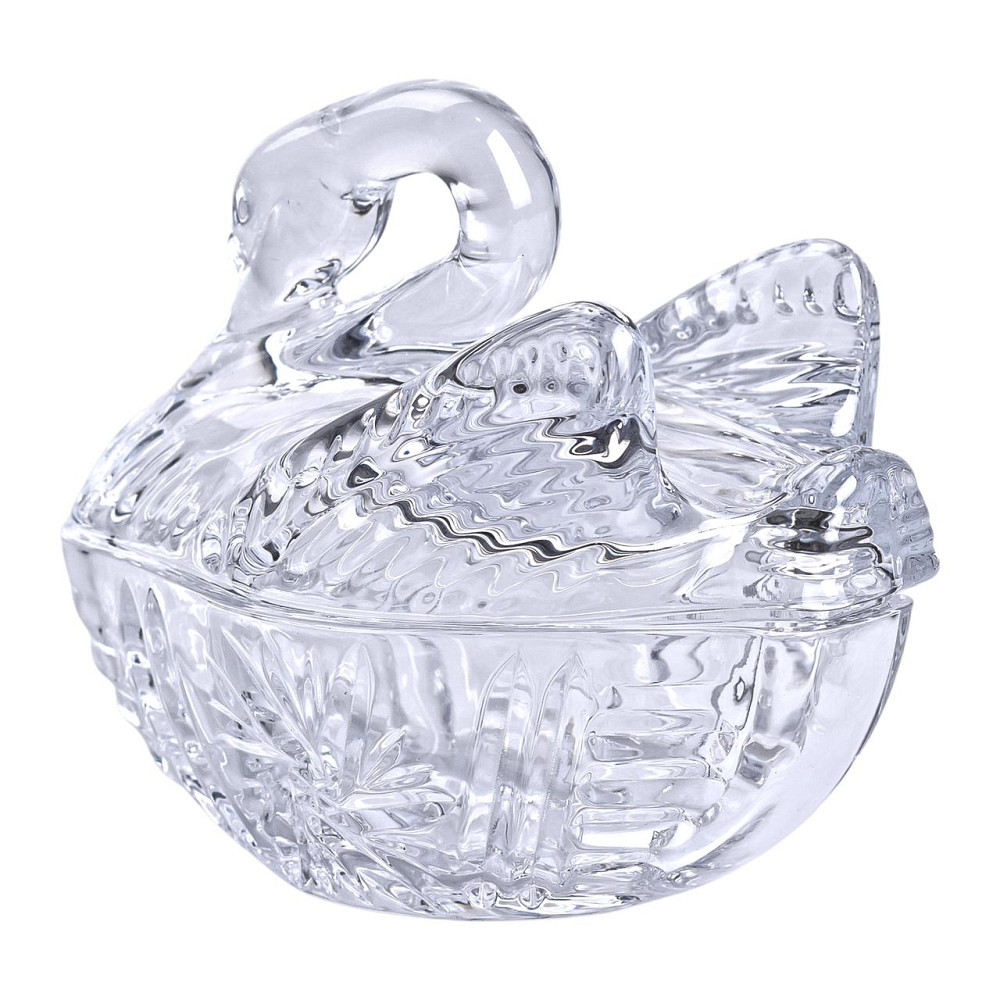 Yiwu Цукерниця скляна з фігурною кришкою 14х9х11 см ваза цукерниця HP-YH-40 Киев - изображение 2