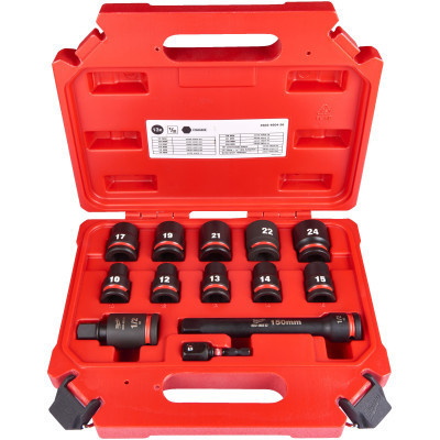 Набір головок Milwaukee ShW 1/2 -10, 12, 13, 14, 15, 17, 19, 21, 22, 24 мм, 13 шт. (4932480456) Вінниця - фото 1
