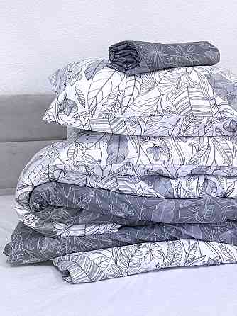 Ecotton Комплект постільної білизни Ecotton полуторний 150х215 см сатин двосторонній білий (рис Киев