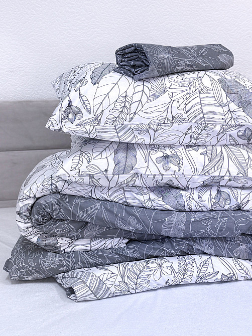 Ecotton Комплект постільної білизни Ecotton полуторний 150х215 см сатин двосторонній білий (рис Киев - изображение 5