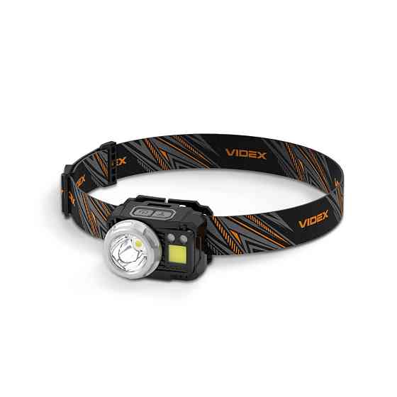 Ліхтарик LED налобний 500Lm 5000К 3*AAA чорний VLF-H075C Videx Житомир
