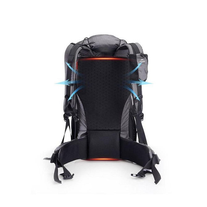 Рюкзак туристичний Naturehike Rock NH19BP095, 60+5 л, графіт в клітинку Киев - изображение 4