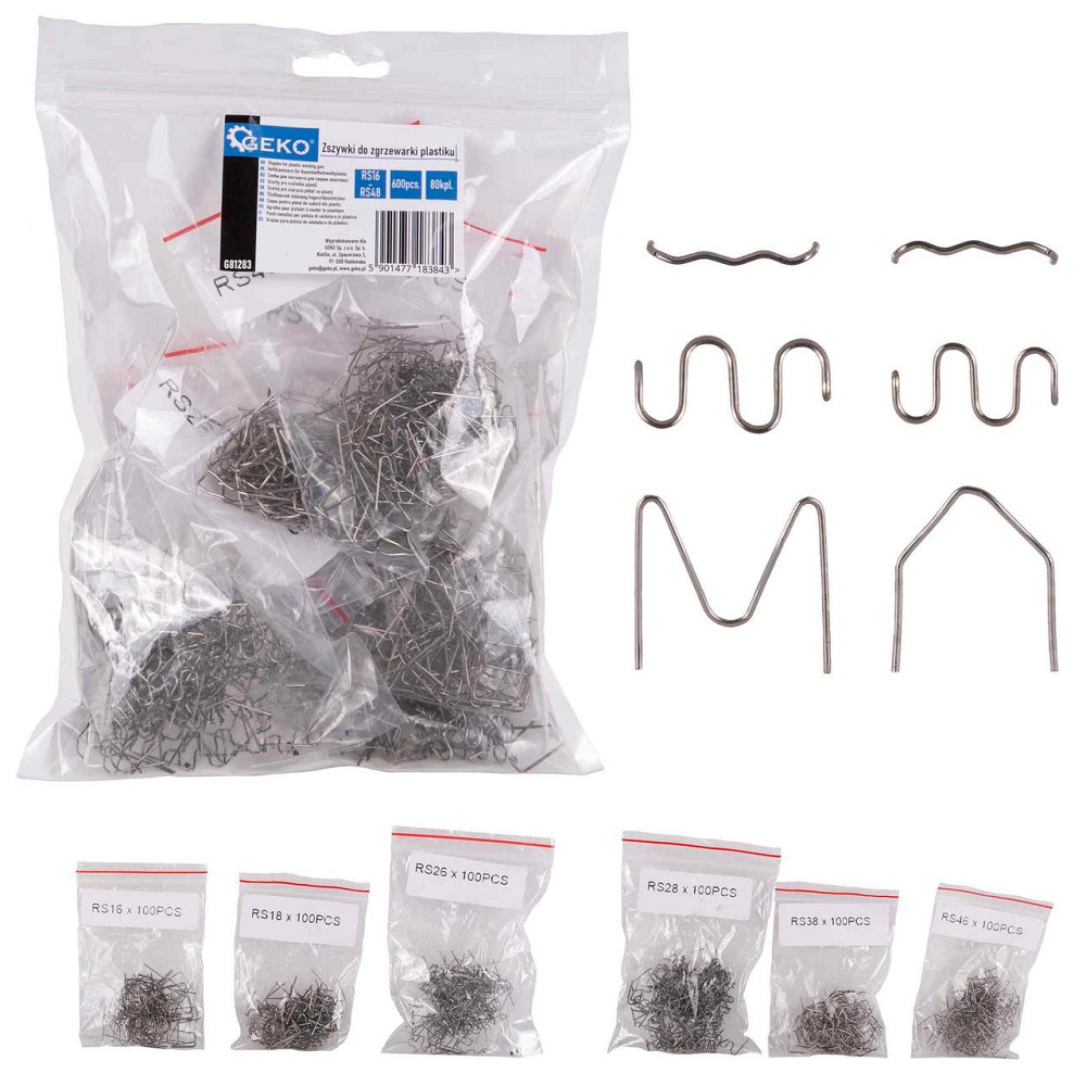 ТермоСкоби "GeKo"  600шт.: (по 100шт.: RS16, RS18, RS26, RS28, RS38, RS46) Київ - фото 1