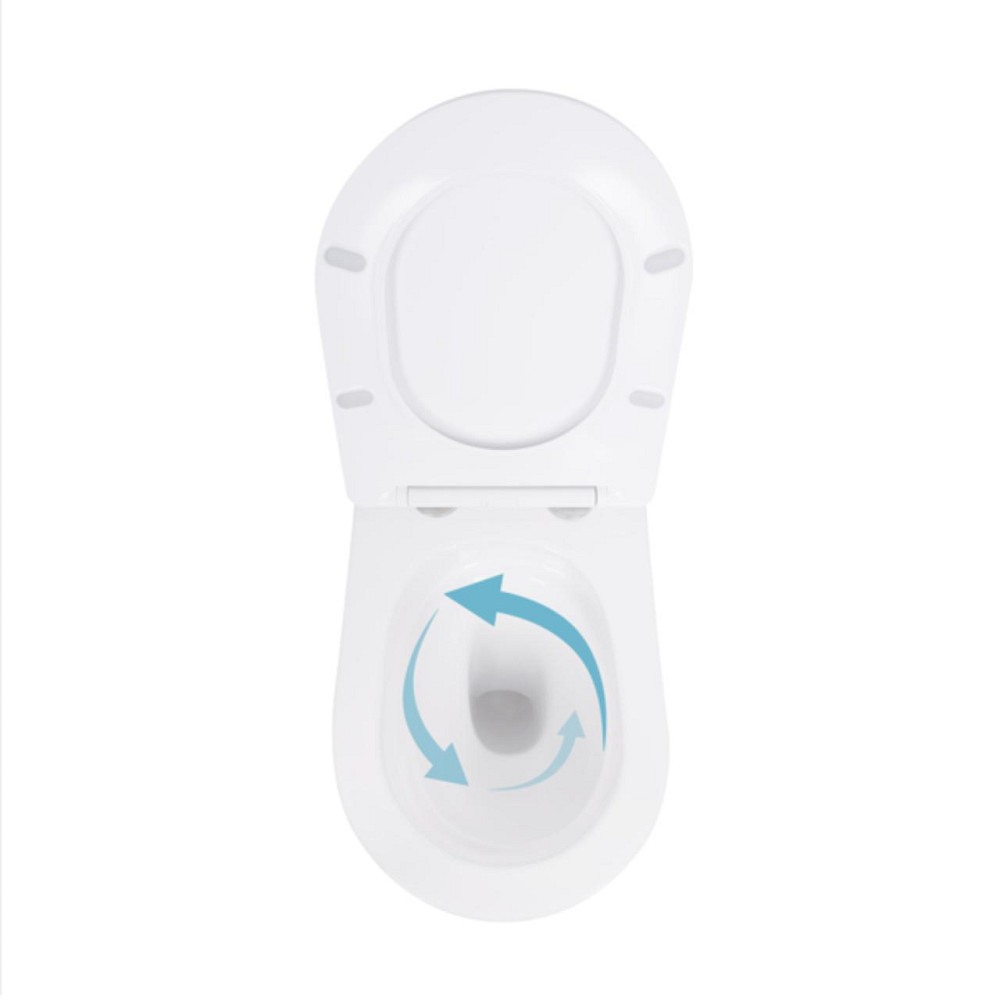 Унитаз подвесной Qtap Robin Ultra Quiet безободковый с сиденьем Soft-close 520x365x365 мм WHITE Киев - изображение 7
