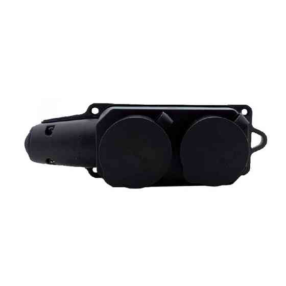 Рукоять с заземлением с крышкой 2 гнезда, каучук, черный Днепр