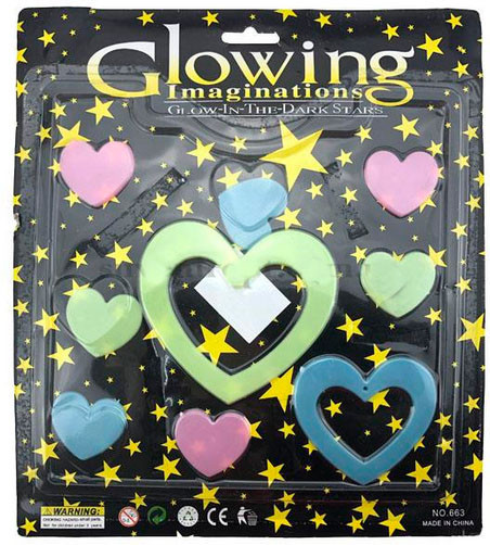 Наклейки інтер'єрні фосфорні Серця Київ - фото 1