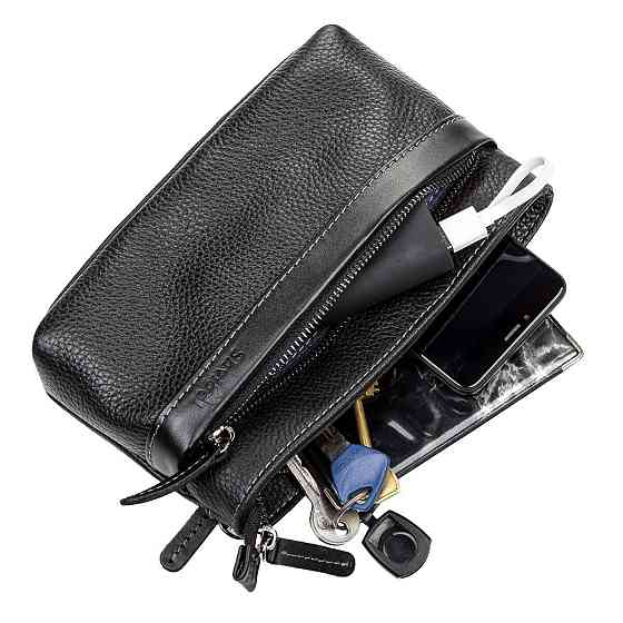 Чоловічий клатч SHVIGEL 11087 шкіряний Чорний Київ