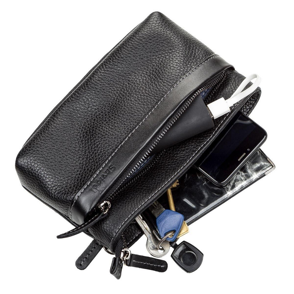 Чоловічий клатч SHVIGEL 11087 шкіряний Чорний Київ - фото 5