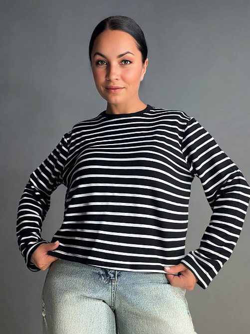 Лонгслив женский KEYYMOD 34094 в полоску с подплечниками оверсайз черный, черный, M Киев - изображение 20