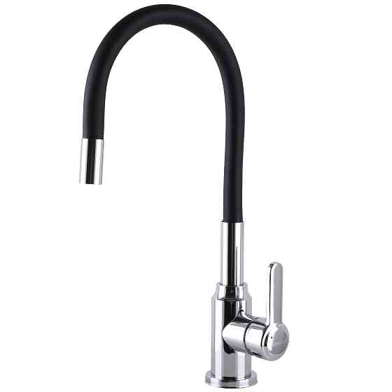 Змішувач для кухні DOMINO ELLIPSE DCC-203L-BLACK  гофровилив Чорний,,На Гайці Тернопіль