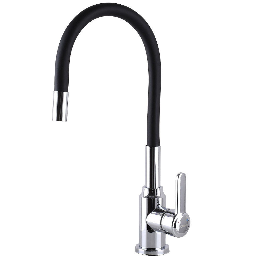 Змішувач для кухні DOMINO ELLIPSE DCC-203L-BLACK  гофровилив Чорний,,На Гайці Тернопіль - фото 1