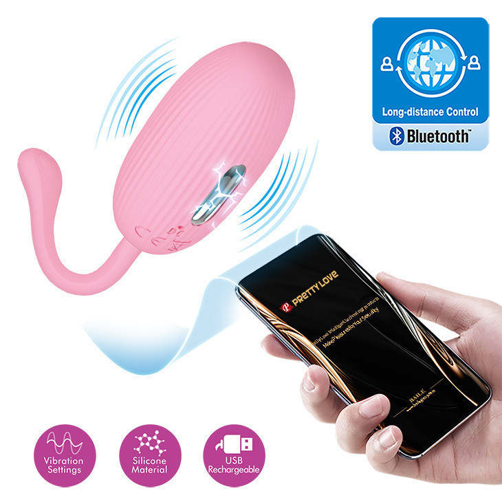 Віброяйце - Pretty Love Doreen Electric Shock Egg Light Pink (App) Sex Aura Київ - фото 6