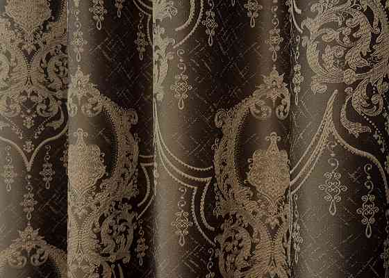 Шторна тканина парча колір коричневий з карамельним 1772ш Київ