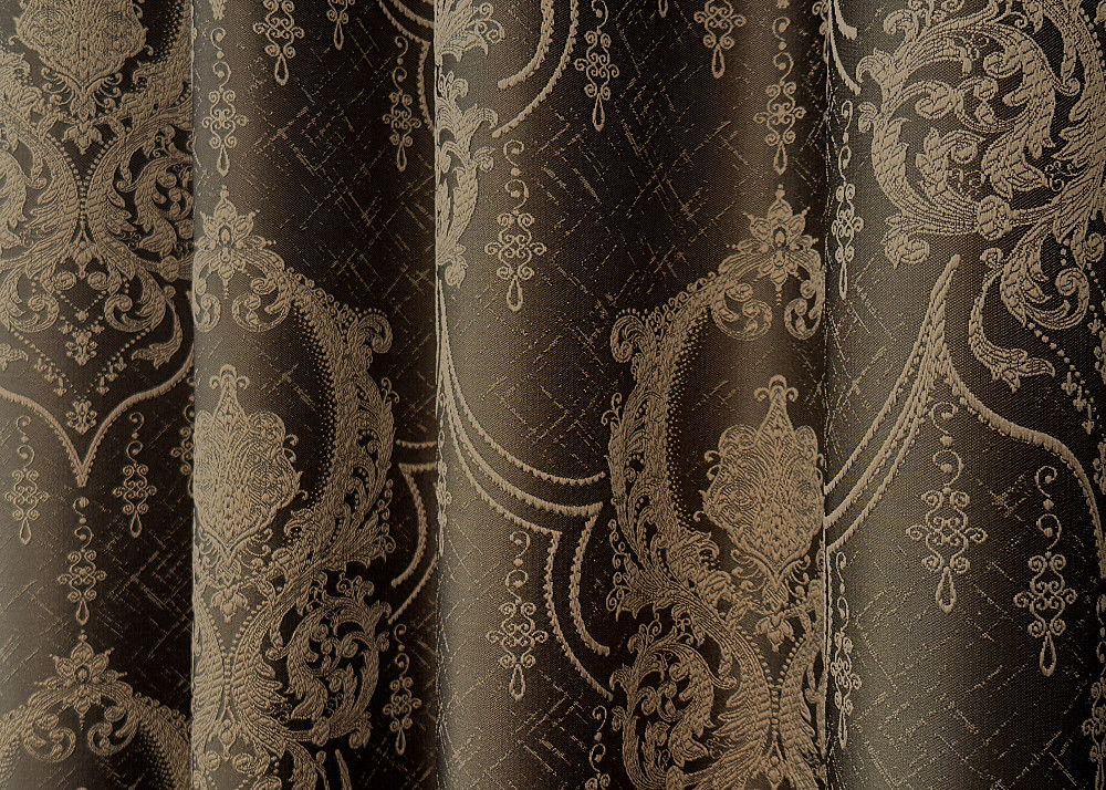 Шторная ткань парча цвет коричневый с карамельным 1772ш Киев - изображение 2